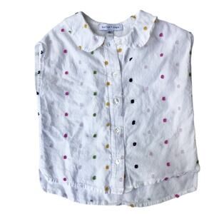 Holley + Sage Swiss Dot Boxy Blouse Size 4